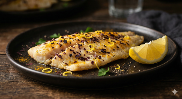 Air Fryer Tilapia with Dulse and Lemon (190 Cal, 38g Protein)