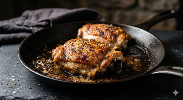 Cast Iron Chicken Thighs 4 Ways (200 Cal, 32g Protein)