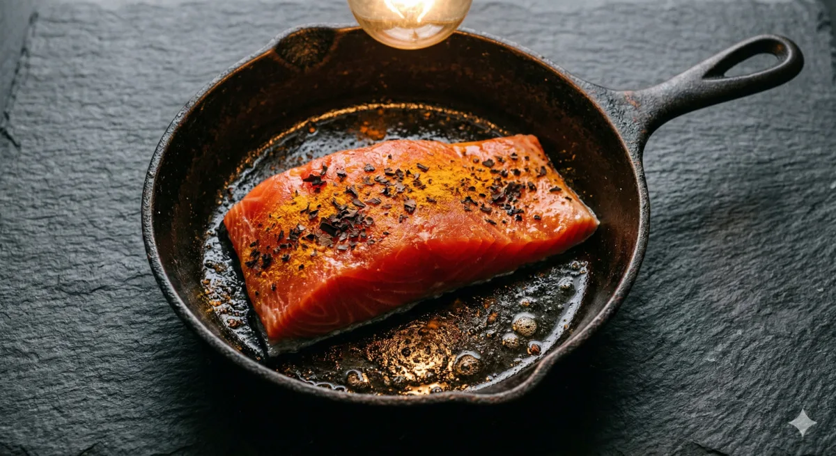 Cast Iron Wild Salmon (280 Cal, 35g Protein, Astaxanthin)