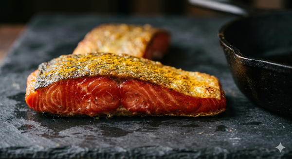 Cast Iron Wild Salmon (280 Cal, 35g Protein, Astaxanthin)