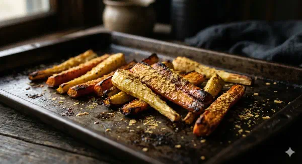 Roasted Carrots and Parsnips with Ras el Hanout (110 Cal)