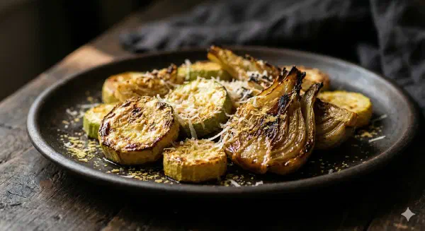 Roasted Zucchini and Fennel with Nooch (80 Cal, Low Oxalate)